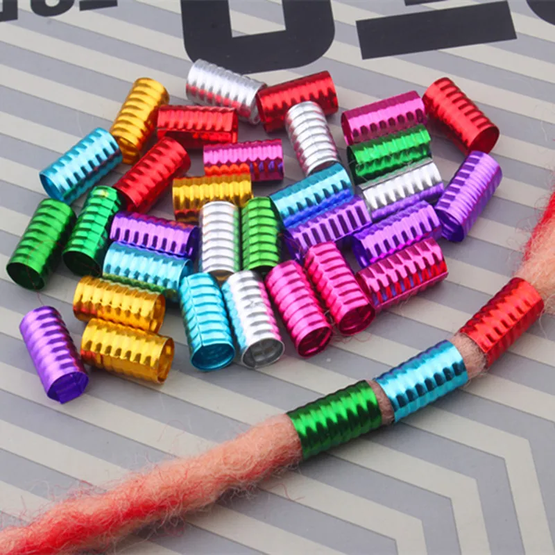 

Colorful Aluminum Hair Ring African Twist Braid Spring Braid Three Strand Braid Hollow Hair Extension Ring Braid Decoration Ring