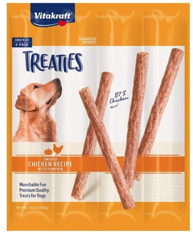 

VitaKraft Treaties Smoked Chicken with Pumpkin Grab-n-Go Dog Treats 4 count