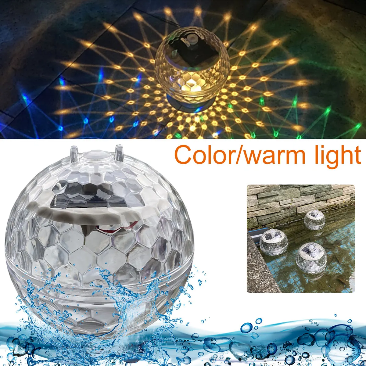 

Solar Floating Pond Light Solar Pool Hanging Ball Light Waterproof LED Ball Light with 7 Color Changing Outdoor Automatic Solar