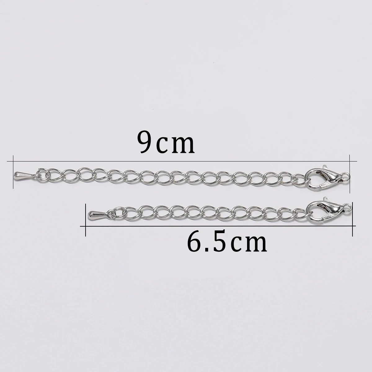 20pcs/lot 65-90mm Tone Extended Extension Tail Chain Lobster Clasps Connector for DIY Jewelry Making Findings Bracelet Necklace
