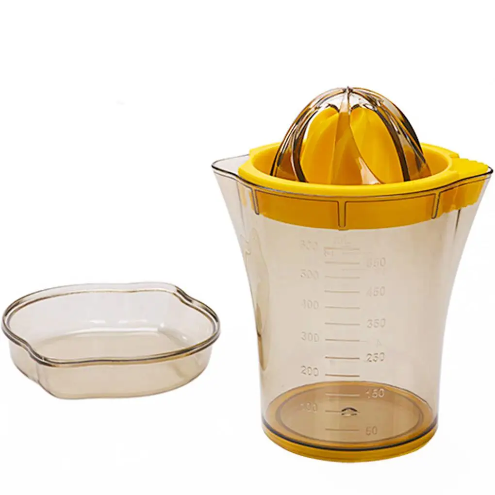 

Manual Juicing Cup 2 in 1 Citrus Juicer Lemon Orange Fruit Hand Squeezer ABS Plastic Measuring Cup Built-in Measuring Scale