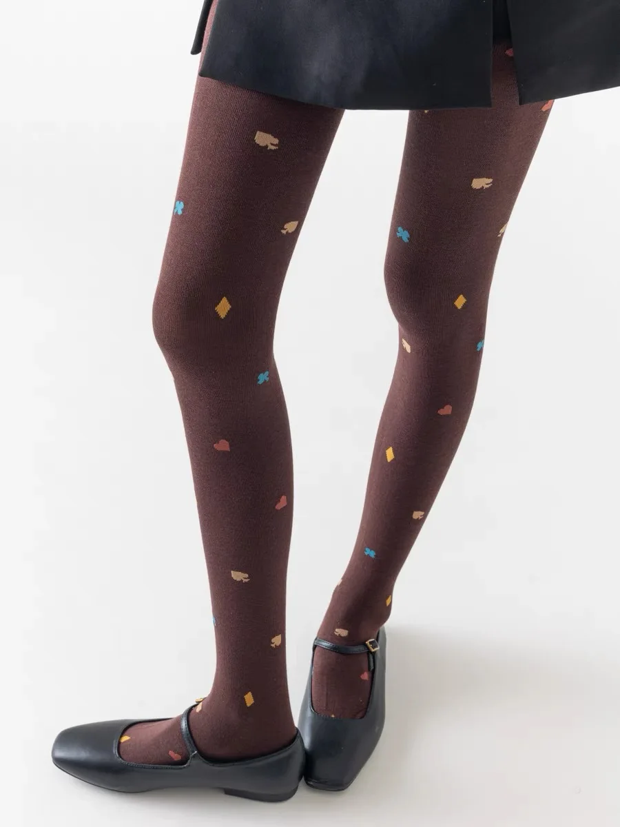 Весенне-осенние женские винтажные вязаные леггинсы в японском стиле Mori Girls Color Block