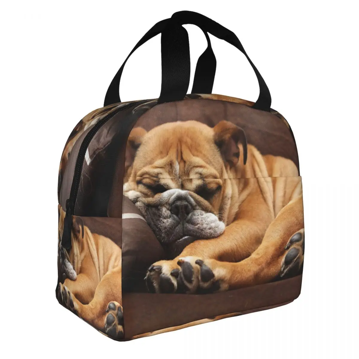 French Bulldog Lunch Bento Bags Portable Aluminum Foil thickened Thermal Cloth Lunch Bag for Women Men Boy