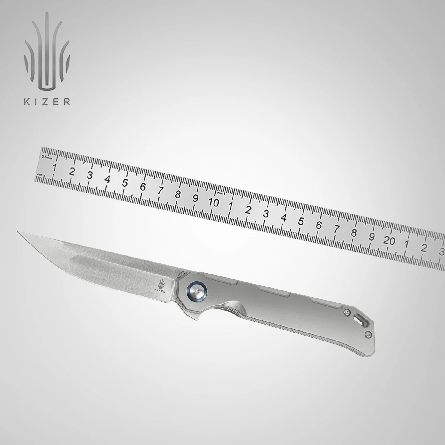 

Kizer Tactical Knife Ki4458T1/T2/T3/T4 Titanium/Carbon Fiber Handle with S35VN Steel Blade Folding Pocket Knife