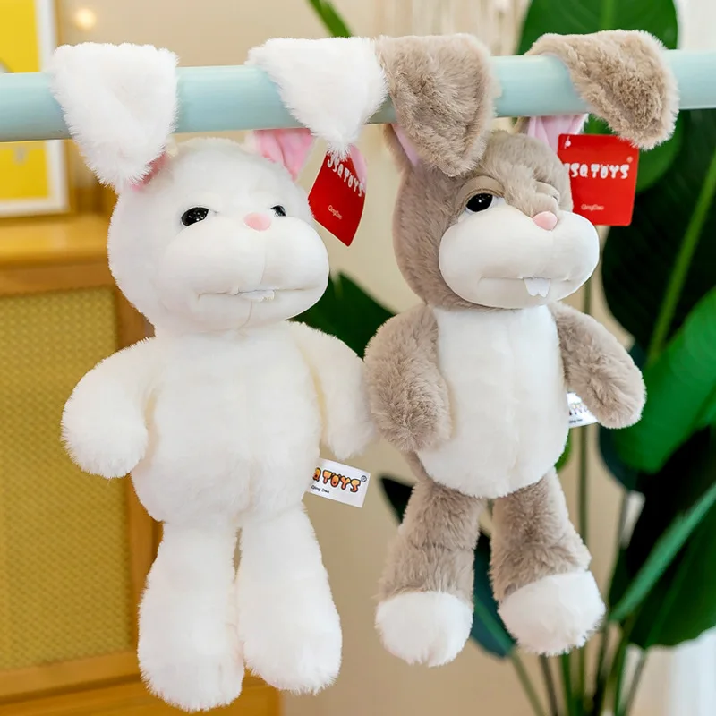Cartoon Rabbit Plush Buffy Rabbit Doll Peter Rabbit Kawaii Room Decoration Stuffed Animal Toys Ears Can Be Bent Or Straight Gift