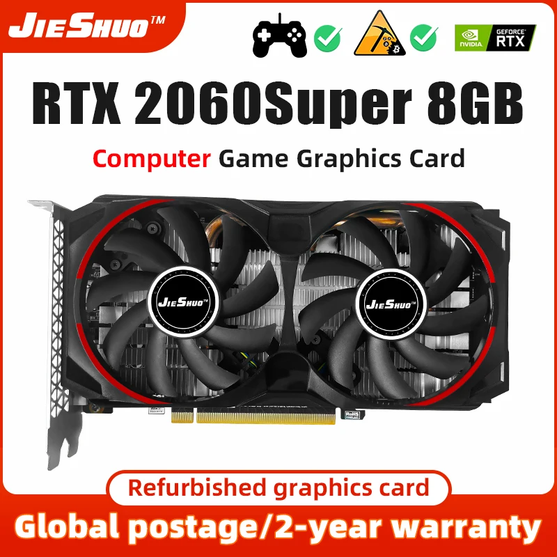 Игровая видеокарта для ПК jieshuo rtx2060 super 8 Гб gddr6 256bit серии видеокарты RTX2060super
