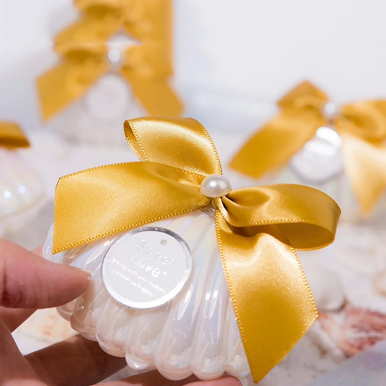 

Подарочная коробка в форме ракушки, оптовая продажа, Свадебная вечеринка, искусственное Рождественское украшение, кольцо, серьги, ювелирный держатель, оболочка