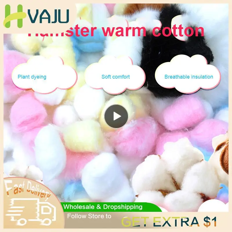 

10/15/20PCS Hot Household Pet Winter Warm CottonHamster Cotton Color Gold Silk Bear Nest Cushion Material Take Off Paper Quilt