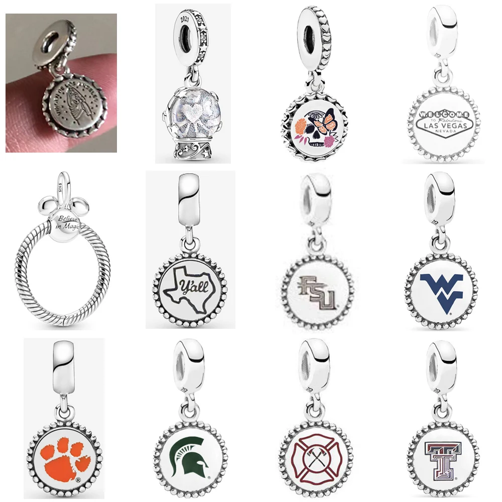 

Весенний кулон Fahmi из стерлингового серебра 925 пробы с браслетом «сделай сам», ожерелье, ювелирные изделия, подарок, резьба, подходит для жен...