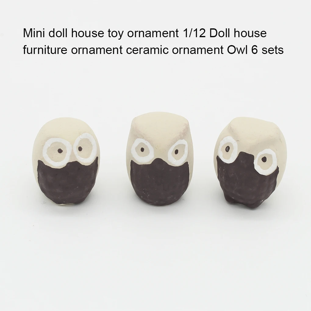 

6 Pieces Animal Ornaments Toy House Supply Multi-functional Owls Figurines