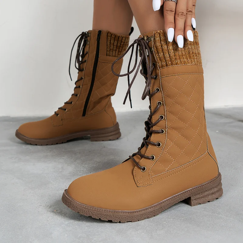

2022 New Women's Large Size Winter Snow Boots Dark Warm Fur Insole Non-Slip Comfort Narrow Belt Women's Shoes Botas De Mujer