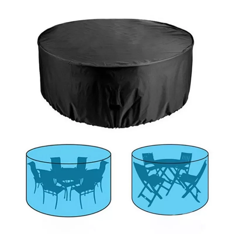 

NEW Outdoor Patio Furniture Cover, Waterproof Uv And Fade Resistant Cover For Large Round Table And Chairs, Grey, Round Cover Di