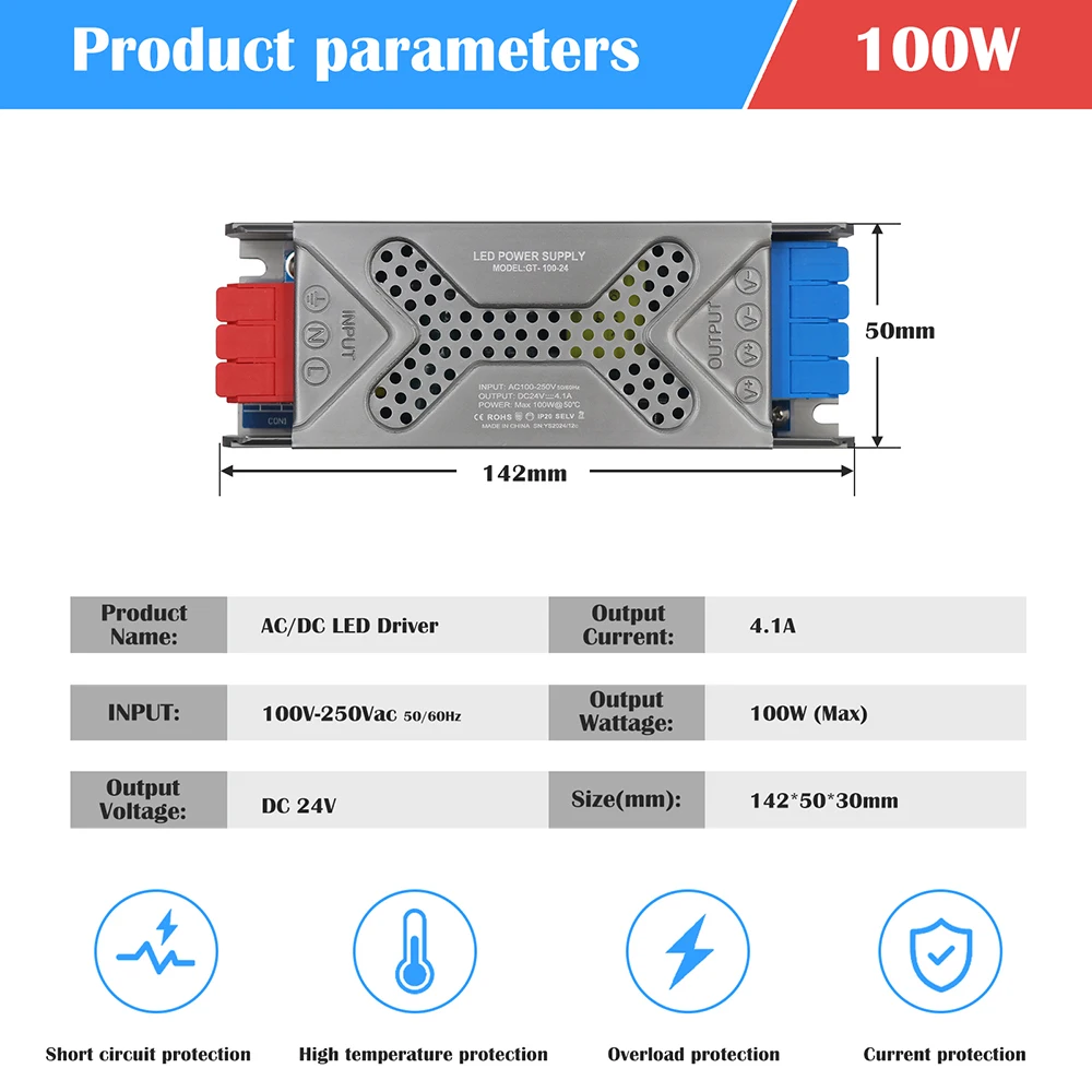 

Импульсный источник питания LED 12В/24В 60-400Вт