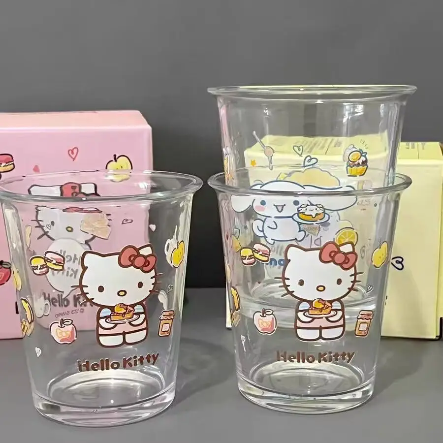 Милая стеклянная чашка Hello Kitty Sanrio Cinnamoroll Melody милая девушка соковыжималка