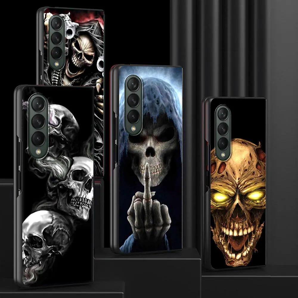 

Reaper Skull Skeleton Hard Case for Samsung Z Fold3 5G Silicone Phone Cover For Galaxy Z Fold 3 Shockproof Shell for ZFold 3