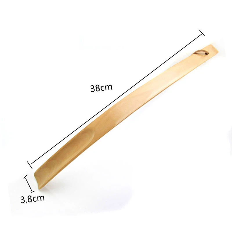 1 Pc Shoe Horn For Boots Home Hotel Wearing Wooden Athletic Spoon Pull Odor Resistant Hanging Loop Portable Long Handle