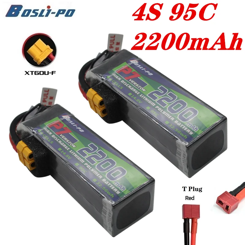 

New 95C 14.8V 2200mAh 4S LiPo Battery For RC Helicopter Quadcopter FPV Racing Drone Parts With XT60/T Plug Rechargeable Battery