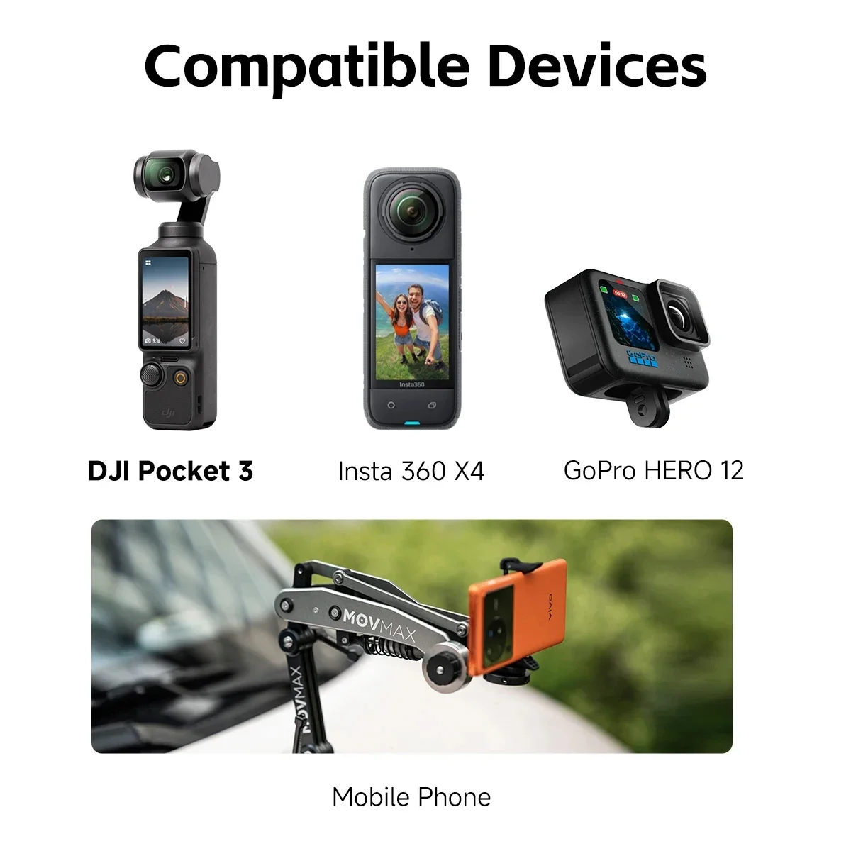 Гидравлический регулируемый демпфирующий рычаг N2 для DJl Pocket 3 Insta 360 X4 GoPro HERO 12