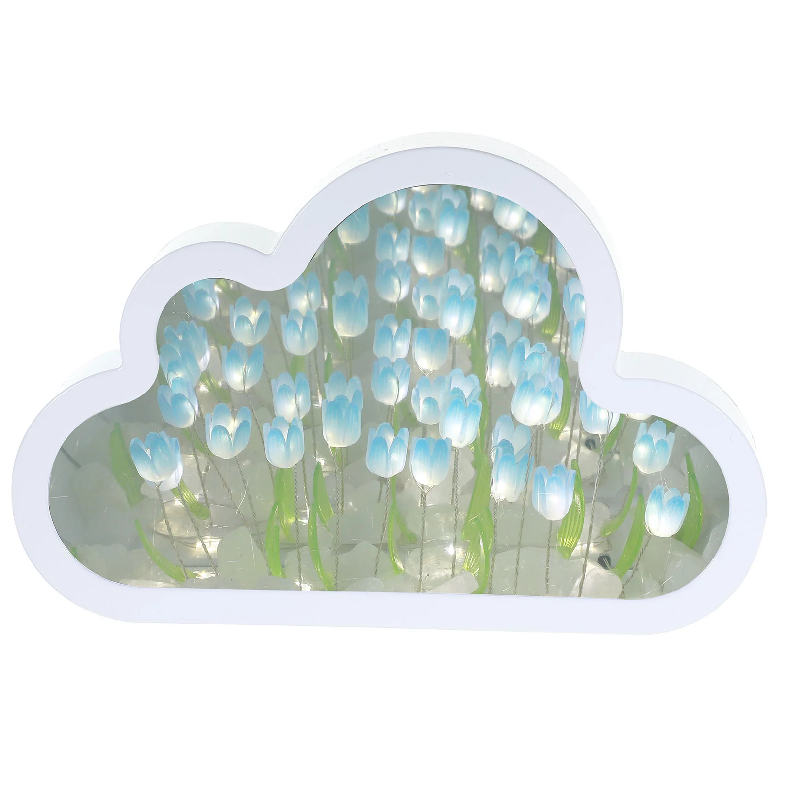 

Night Light Tulip Lamp Cloud with Tulips inside Picture Frames Creative Gifts DIY Decorative Abs Home