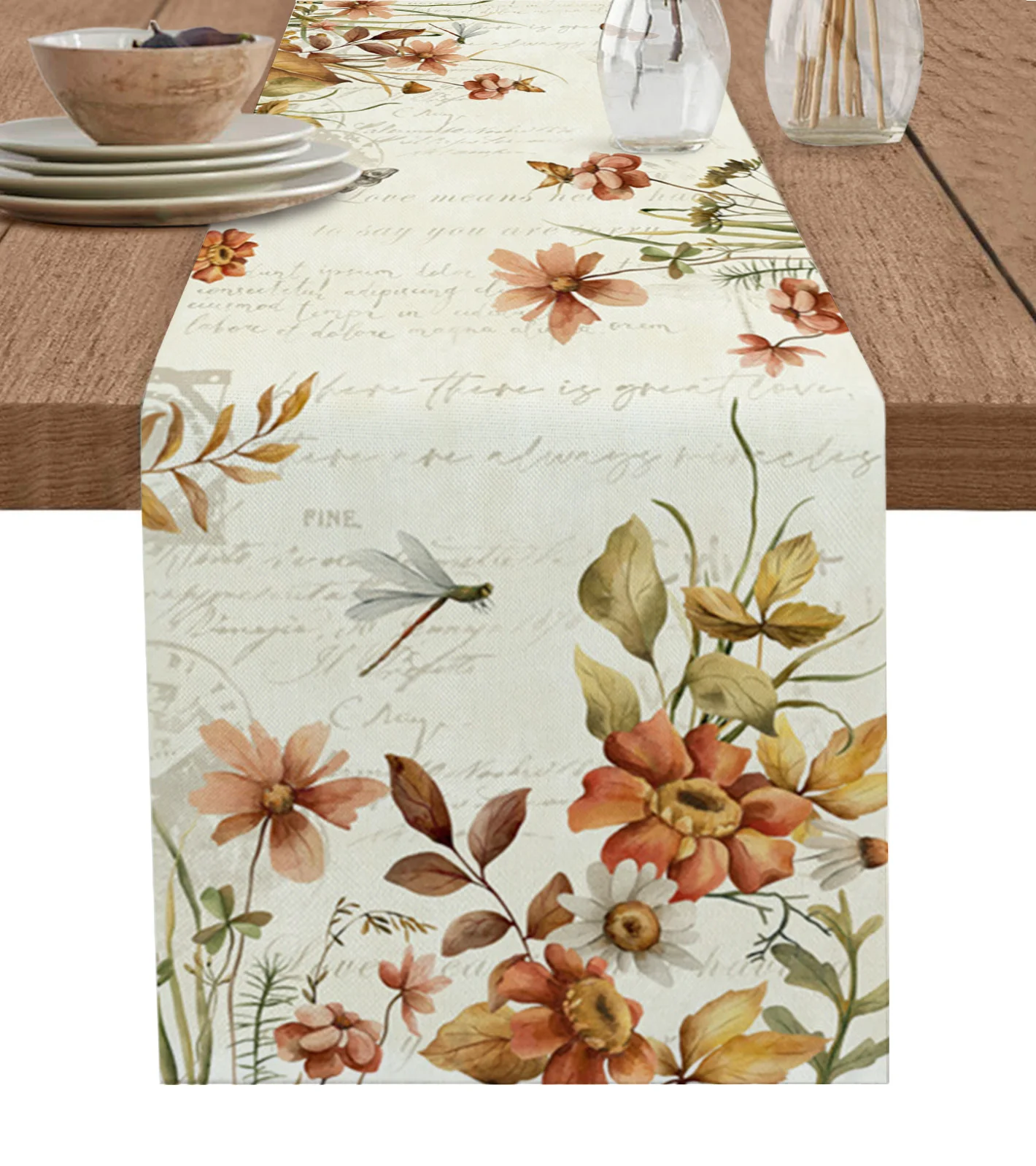 

Скатерть для стола в виде цветов, бабочек, стрекоз, листьев