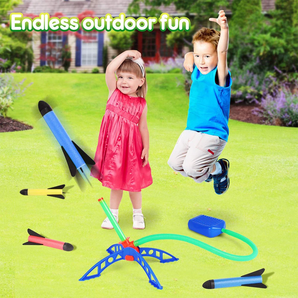 

Kid Air Stomp Rocket Launcher Toy For Outdoor Jump Pressed Sport Soaring Flying Foam Parent Child Interactive Game Play Set Toys
