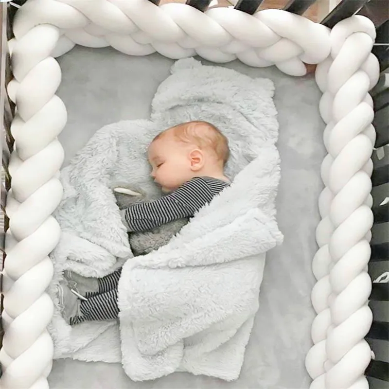 Ins Nordic Beauty New Twist Braided Bed Surround Crib Fence 4 Strands of Woven Baby Bedding Safety Protection Crib Surround