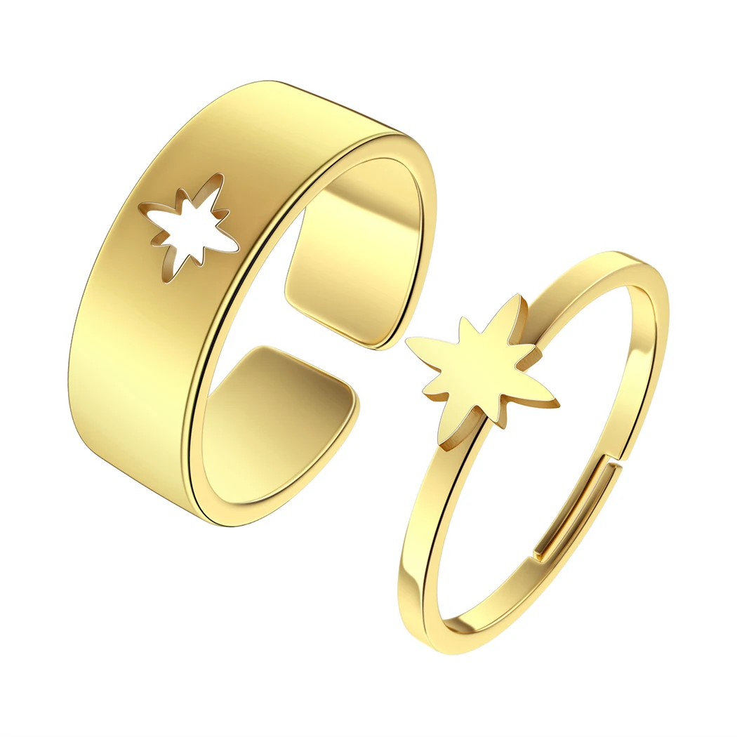 Комплект колец Todorova из нержавеющей стали для мужчин и женщин изысканное