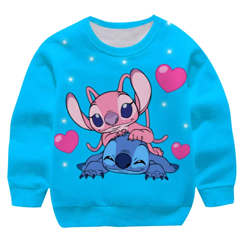

Boys Super Stitch Long Sleeve Sweatshirts Print Boys Girls Sweatshirts Autumn Spring Kids Clothes Disney Stitch Sweatshirts Tops