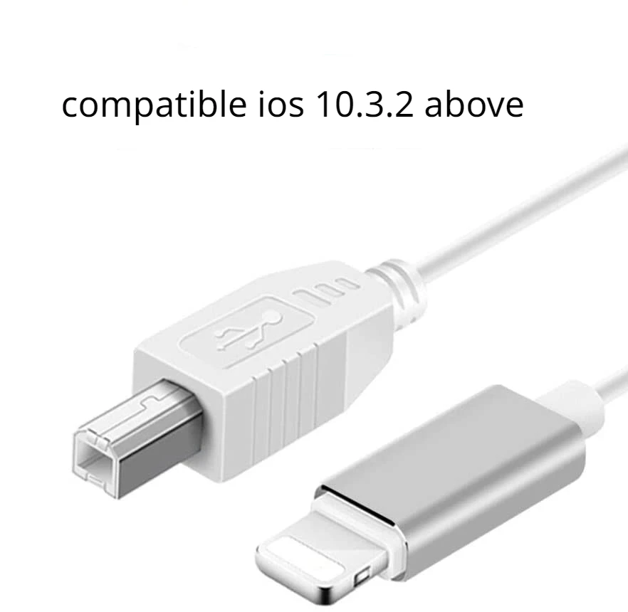 Переходник с Lightning на USB Тип B для iPhone iPad, кабель OTG для электронных и музыкальных инструментов, MIDI, Цифровое фортепиано, аудио