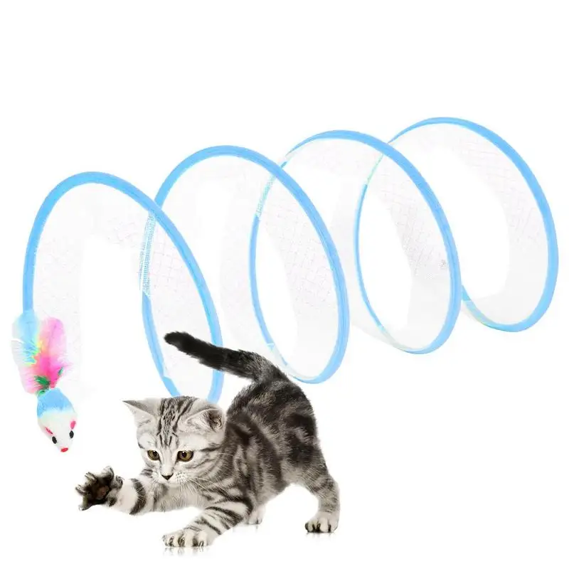 

Cat Tunnels For Indoor Cats S Shaped Folded Kitten Tunnel Cat Teasers Tunnel Bored Interactive Pet Toys For Cat Puppy Kitten