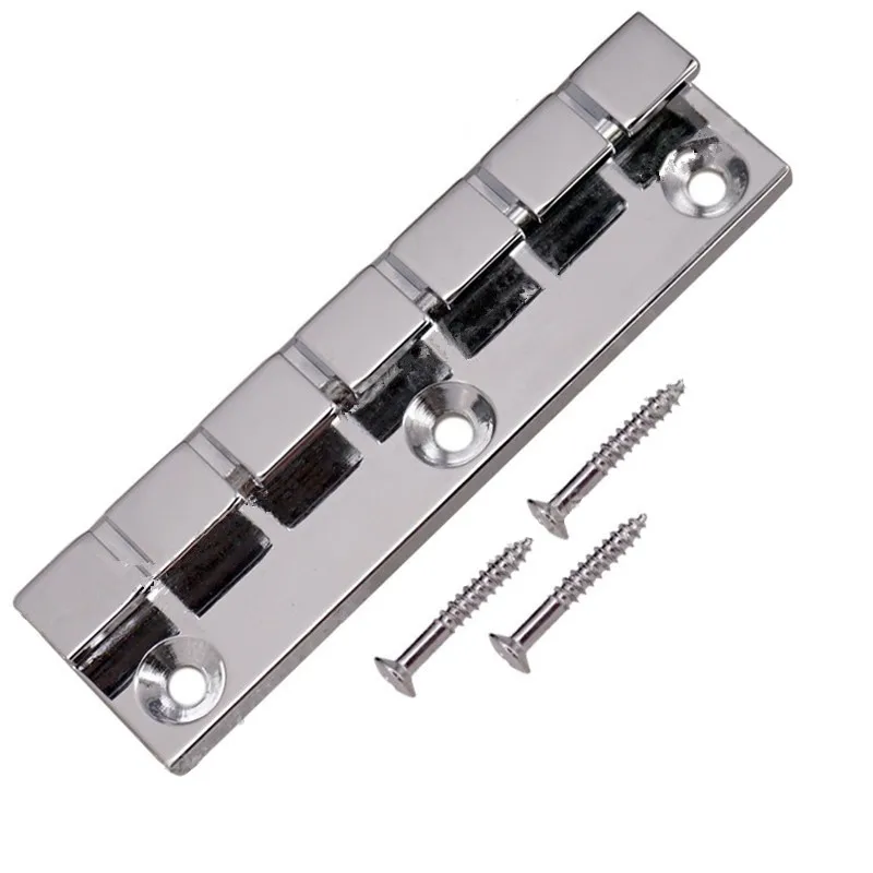 A Set Of Chrome Hang String Type 6 String Electric Guitar Bridge Made Of Brass Guitar Accessories Parts Musical Instrument