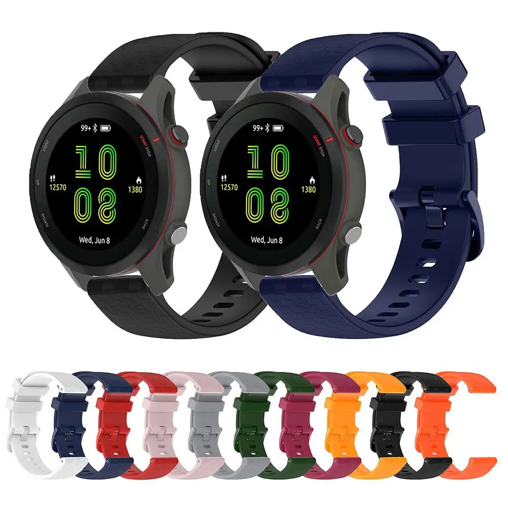 

Silicone Band Carbon Fiber Pattern Colorful Buckle Smart Watchband 22mm Compatible for Garmin Forerunner255