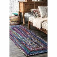rug 100 cotton 2 6x6 feet runner rug braided style handmade area carpet