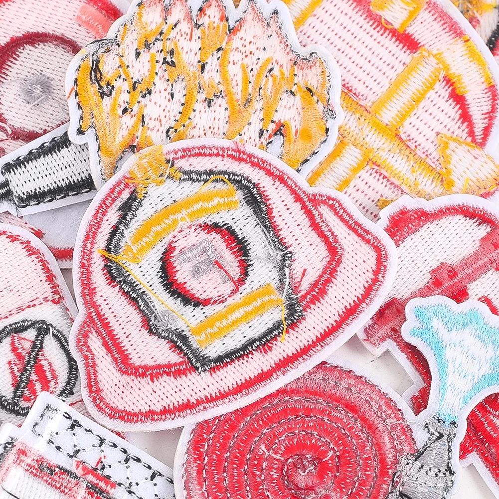 9 шт. креативные нашивки с вышивкой для пожарной машины дизайн огнетушителя