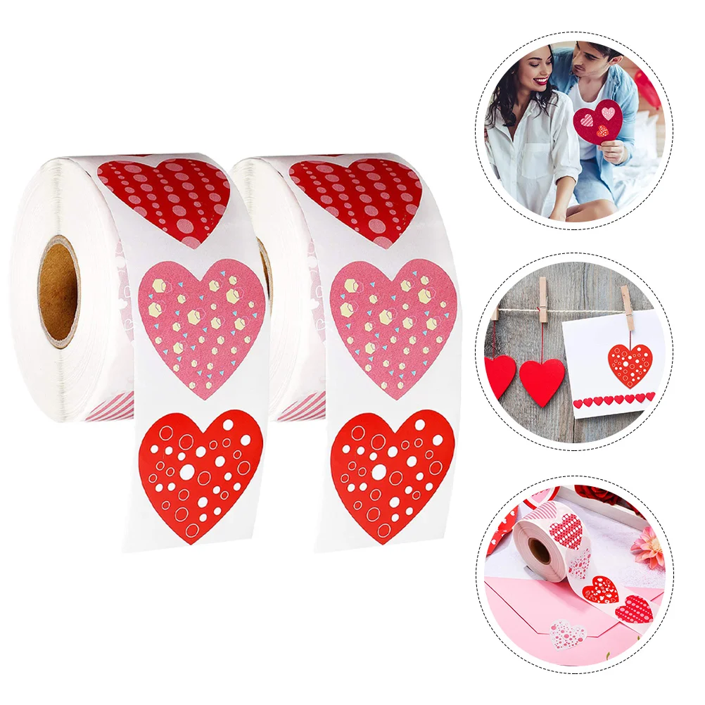 

Stickers Gift Labels Heart Wrapping Valentine Sealdecorative Roll Love Sealing Baking Tag Invitation Envelope S Weeding Decals