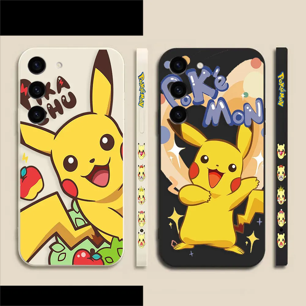 

Cute p-Pikachu p-Pokemon Phone Case For Samsung Galaxy S23 S22 S21 S20 FE S11 S11E S10 S10E Ultra Plus 4G 5G Colour Liquid Case
