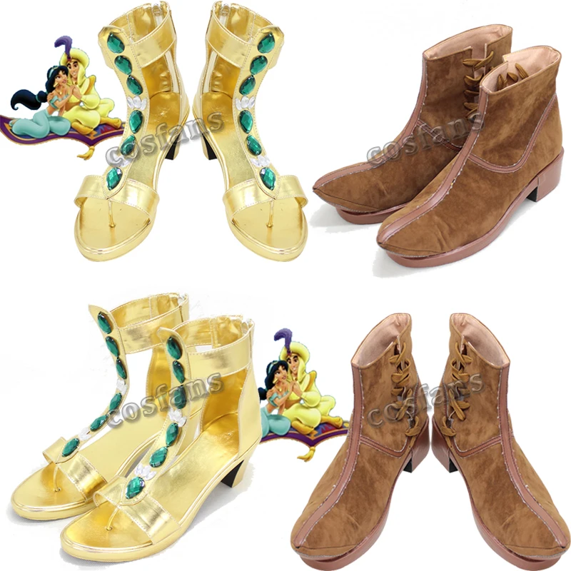 

Jasmine Dress Aladdin Princess Magic Lamp Cosplay Boots Halloween Party Cosplay Costume Shoes Carnival Accessories