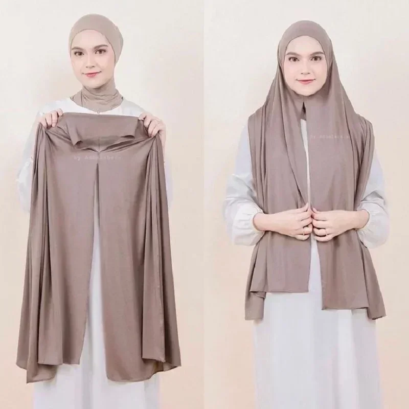 1 шт. удобный длинный трикотаж мгновенный хиджаб однотонный шарф повседневный