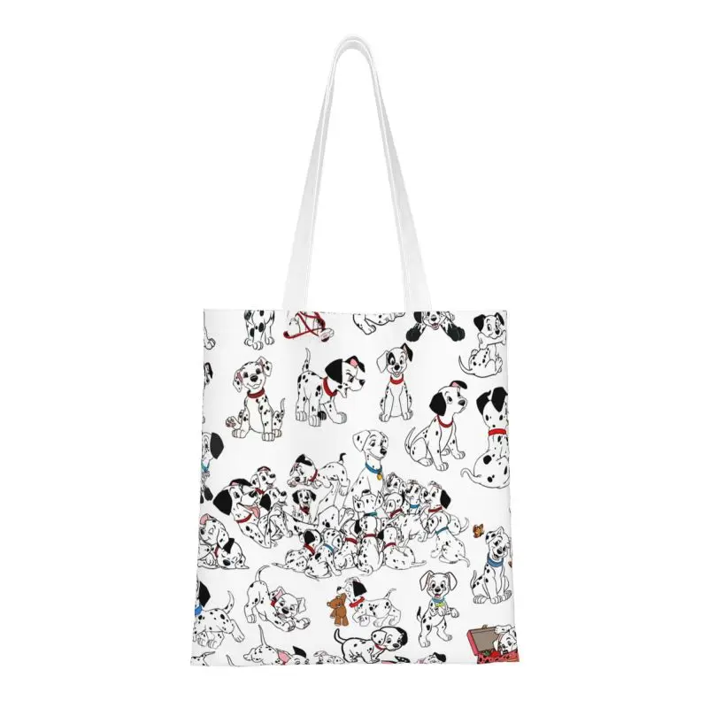

Dalmatians Dog Grocery Shopping Tote Bag Women Fashion Dalmatian Puppy Canvas Shoulder Shopper Bag Large Capacity Handbag