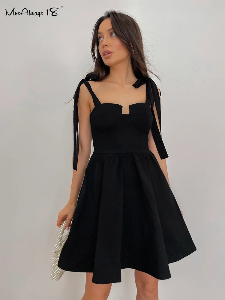 

Сексуальное женское платье на шнуровке Mnealways18, ТРАПЕЦИЕВИДНОЕ ПЛАТЬЕ с квадратным вырезом, маленькое черное платье, вечернее женское шикарное платье на бретелях 2023