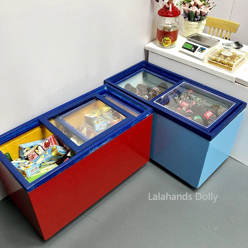 

Doll House Mini Wooden Empty Refrigerator Model for Doll House Supermarket Restaurant Furniture Decoration Accessories