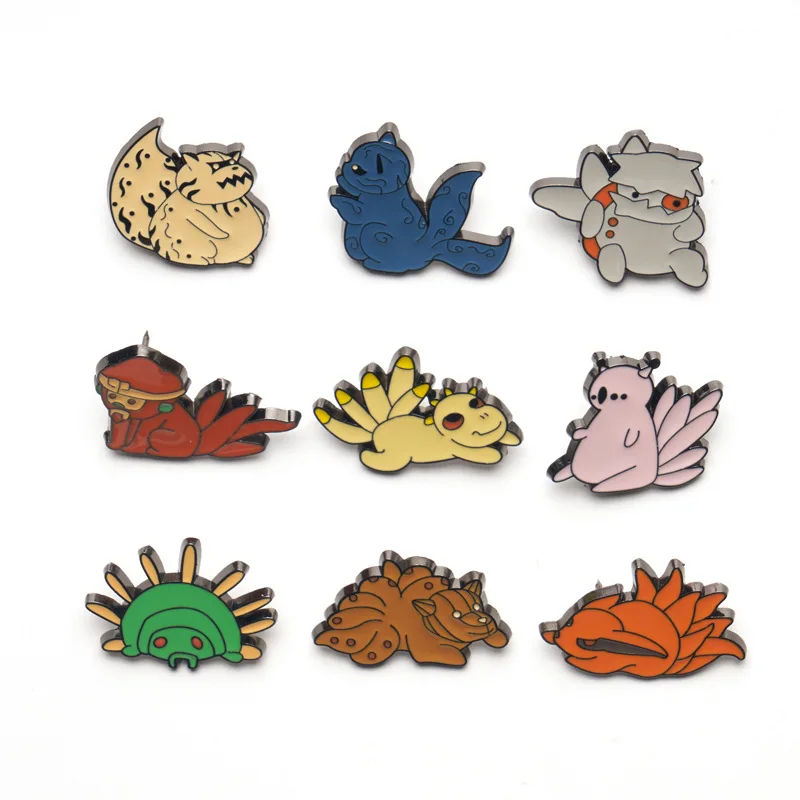 

Naruto Cartoon Kyubi Illustration Derivatives Series Alloy Die-casting Epoxy Brooch Badge Two-dimensional Animation Peripherals