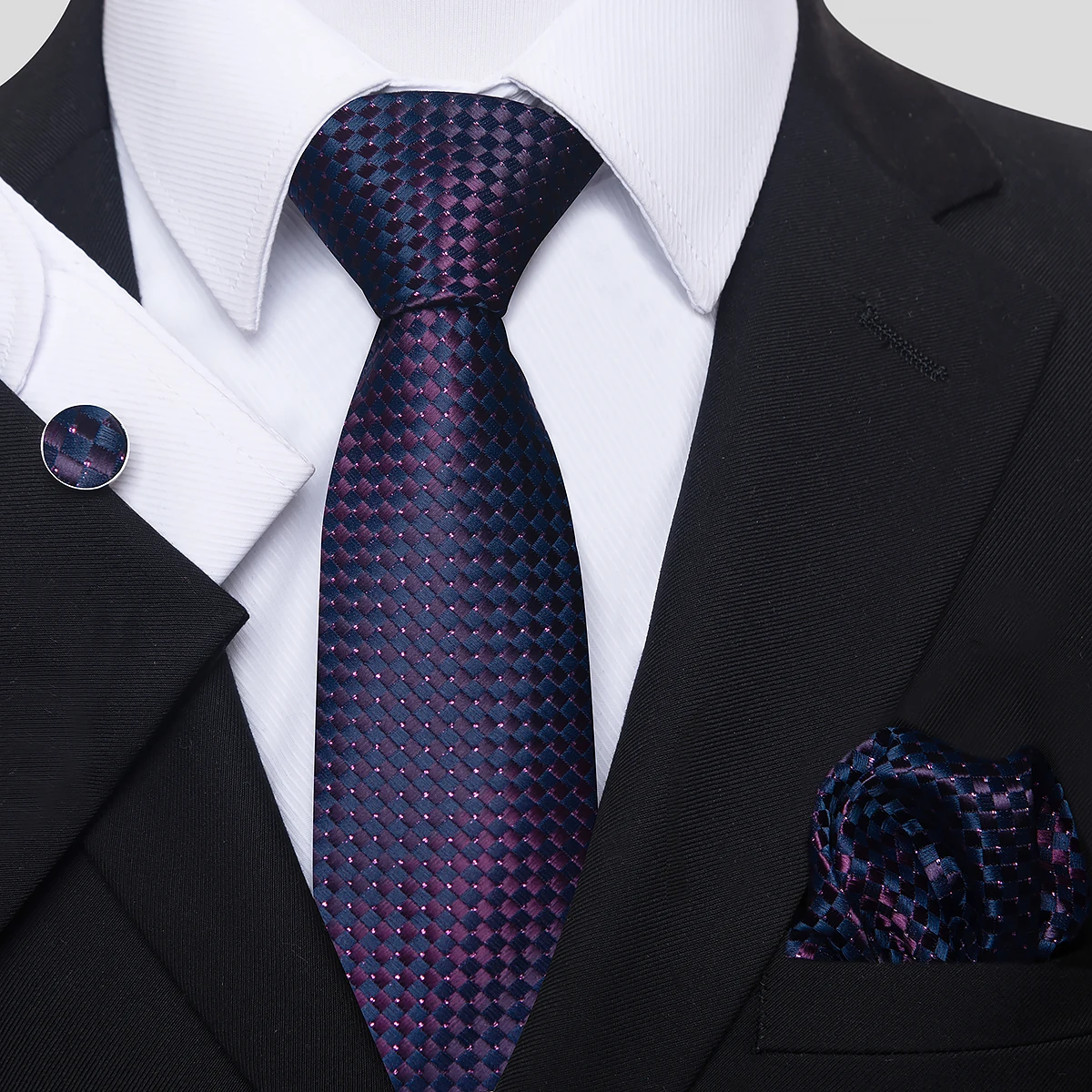 

Tie For Men 2023 New Design Silk Wedding Present Necktie Handkerchief Set Floral Suit Accessories Purple Fit Formal Party