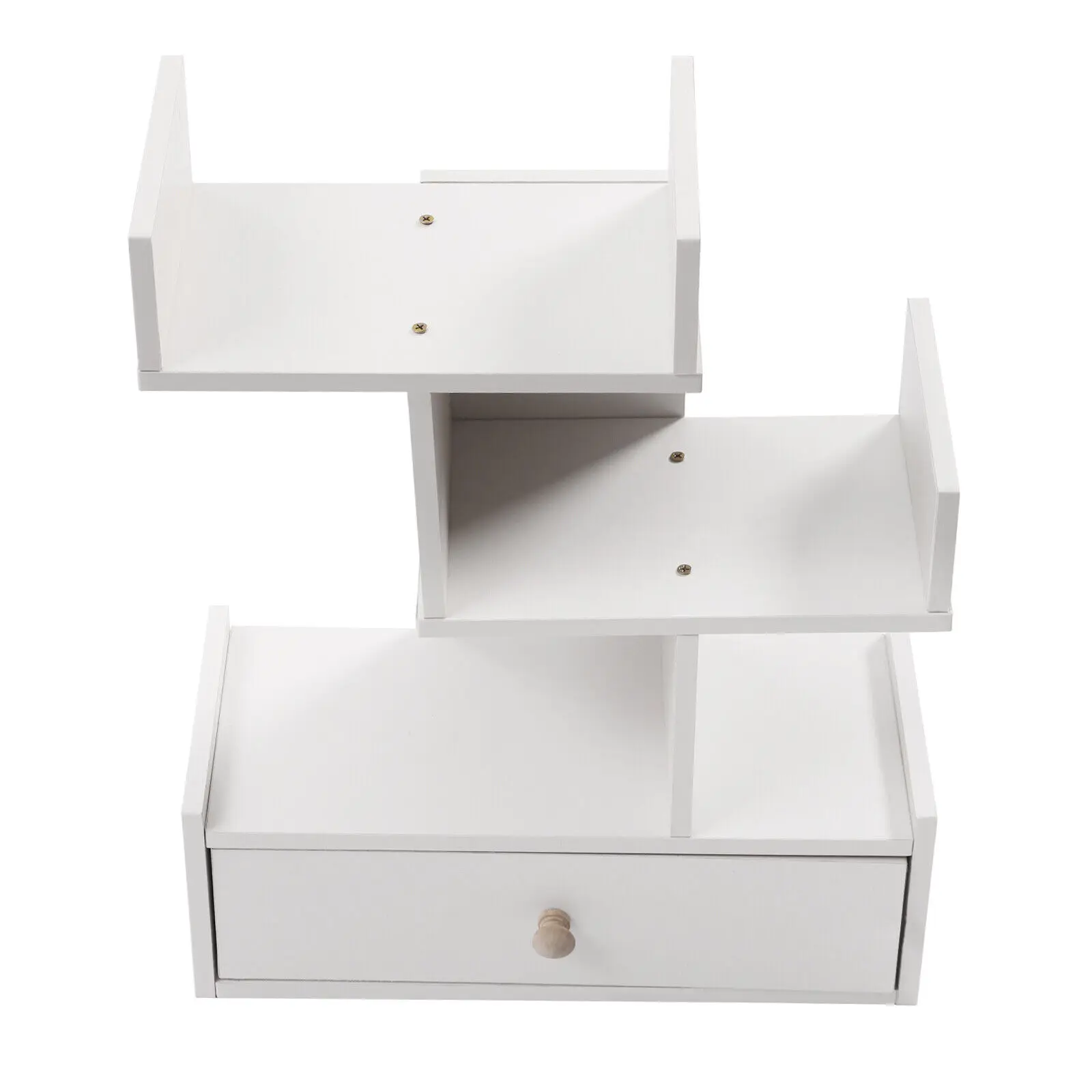 

MDF Table Desktop Storage Books Organiser Desk Shelf Storage Rack Home White