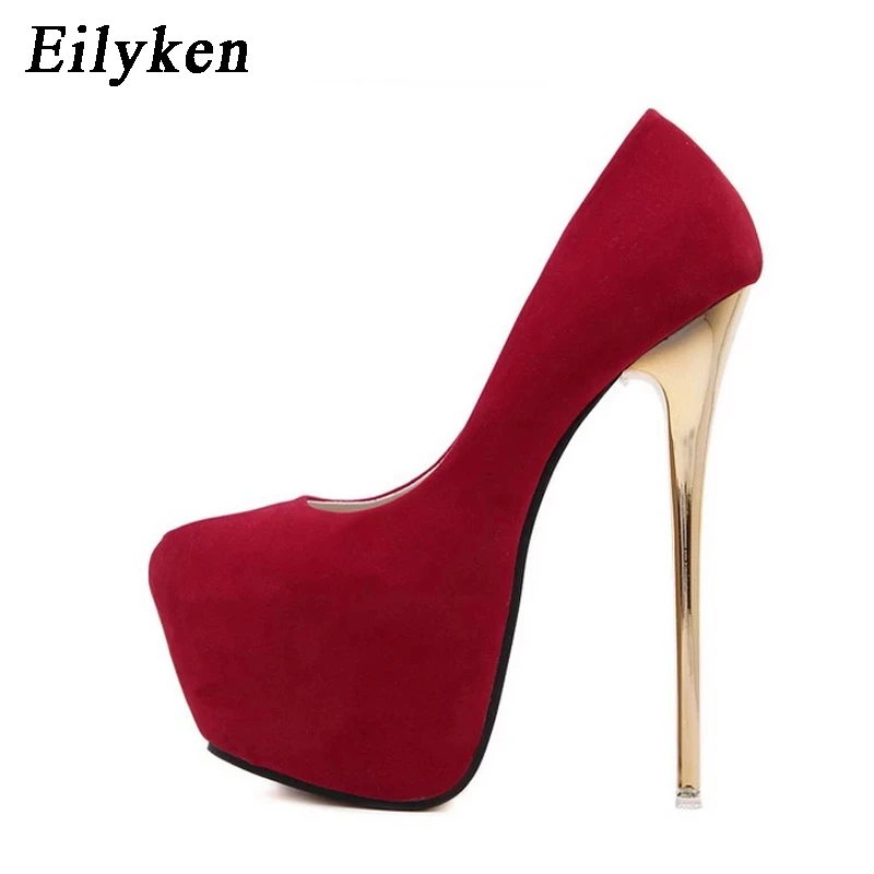 

Eilyken Sexy Big Red Wedding Party Fetish Woman Pumps Street Style Platform Stripper 16 CM Super Stiletto High Heel Shoes
