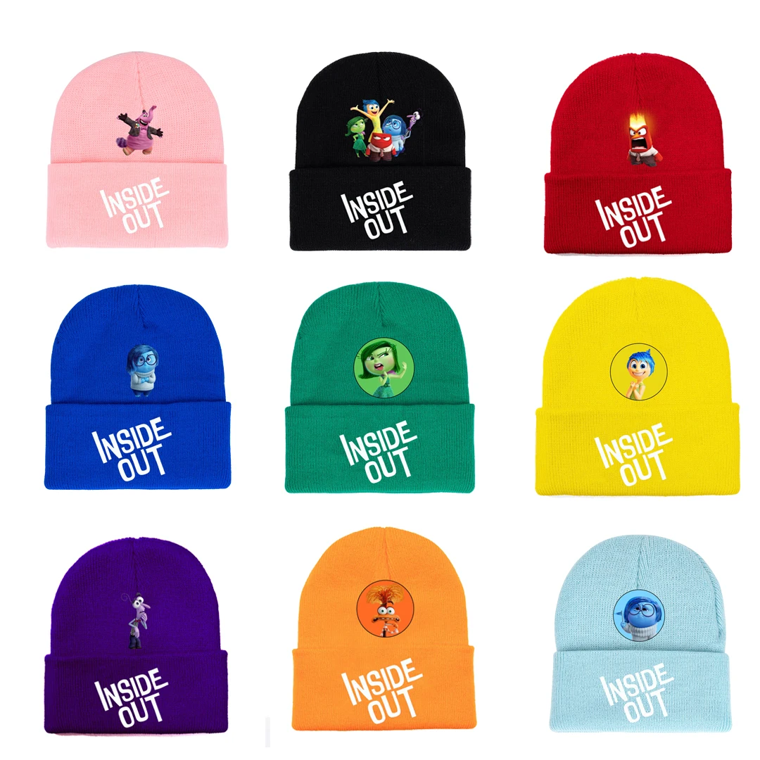 Милая вязаная шапка с вышивкой из мультяшного фильма облегающая вырезом снаружи