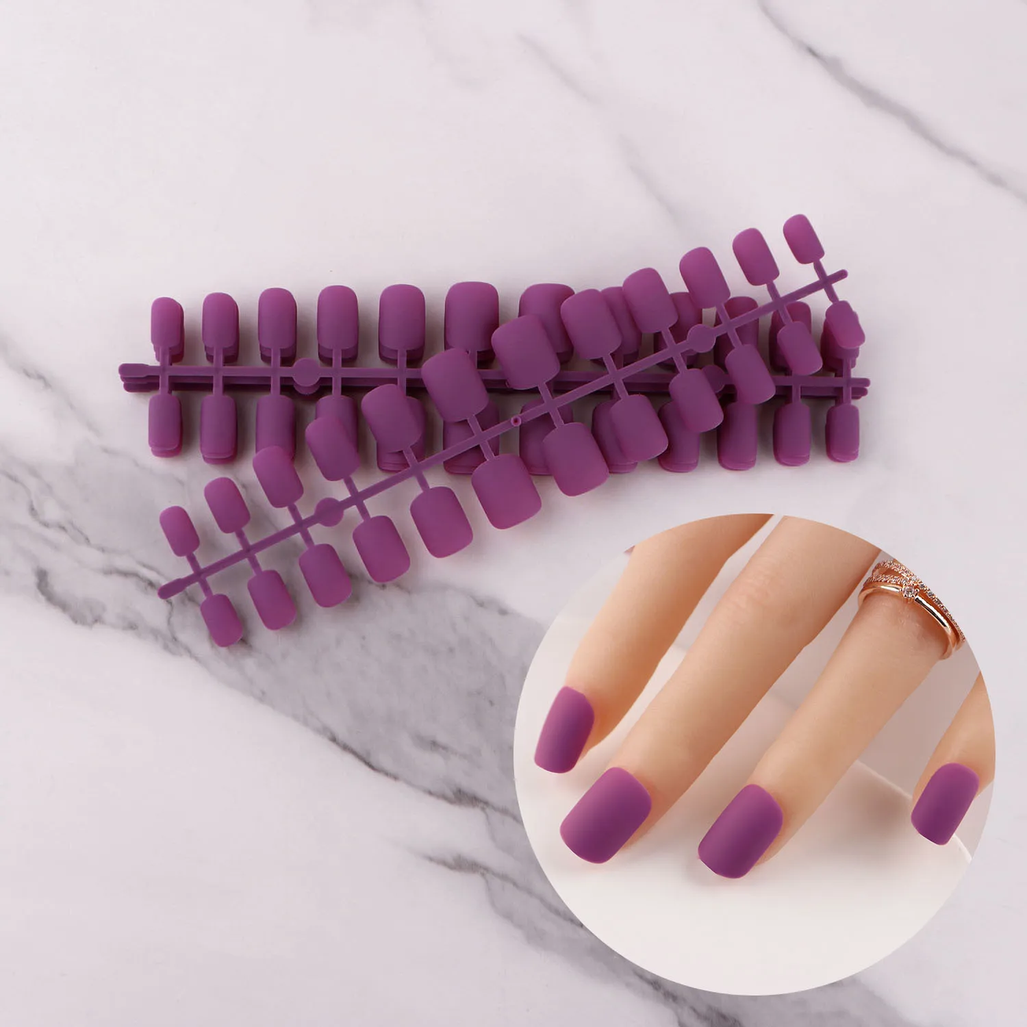 

5 комплектов U-образных накладных ногтей для французского маникюра матовый оранжевый цвет женские квадратные накладные ногти искусственный цвет матовый Маникюр накладные ногти