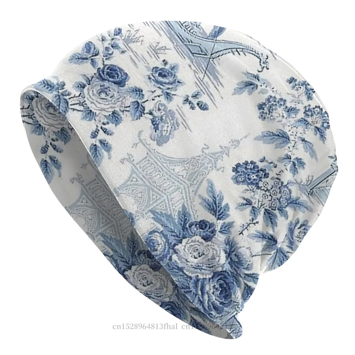 

Bonnet Hats China Style Men Women's Thin Hat Powder Blue Chinoiserie Toile Autumn Spring Warm Cap Hip Hop Skullies Beanies Caps