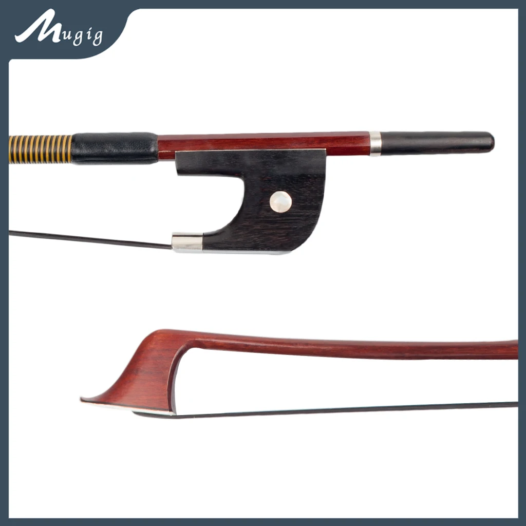 Mugig Double Bass Bow 4/4 Brazilwood Violin Bow Upright Bass Bow Well Balance