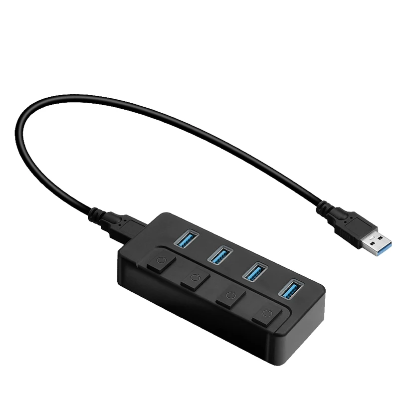 

Разветвитель USB 3,0 на 4 порта, Разветвитель USB, Разветвитель USB, расширительное зарядное устройство с независимым переключателем